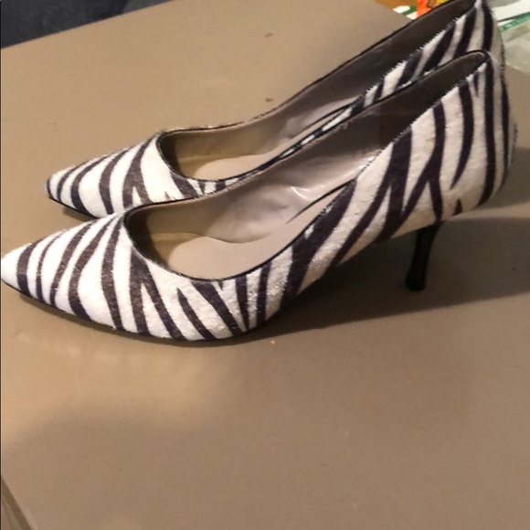 Shoes - Black white zebra women heels